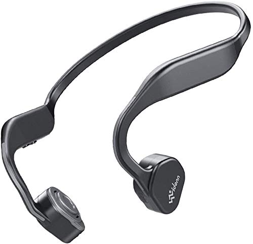 VIDONN F1 Titanium Open Ear Bluetooth Wireless Sport Bone Conduction Headphone with Microphone For Running Cycling Hiking, (Yellow Grey)