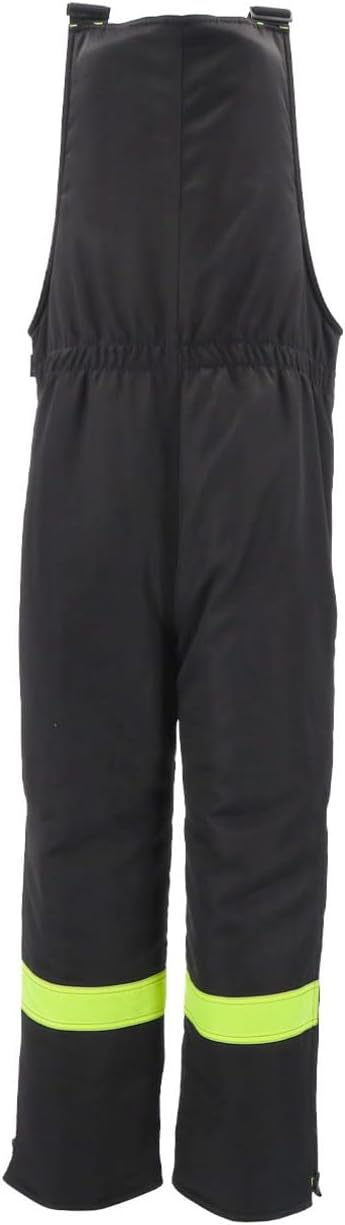 RefrigiWear Two-Tone Hi-Vis Insulated Bib Pants – Water Repellent Insulated Work Overalls with Safety Reflective Tape