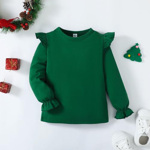 Image of LYSMuch Toddler Baby Girls Blouse Long Sleeve Ruffle Shirt Solid Top Clothes