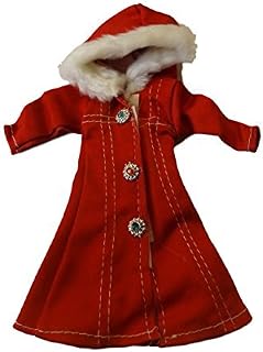 Fat-catz-copy-catz 11" Doll Sized Clothing Red Winter Christmas Hooded Coat
