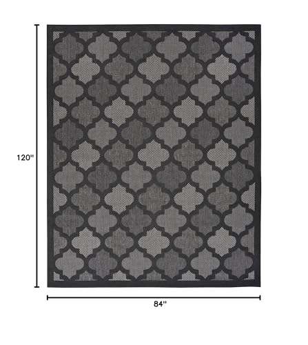 Tapete decorativo Nourison 7 x 10 pies Charcoal Black miniatura 2