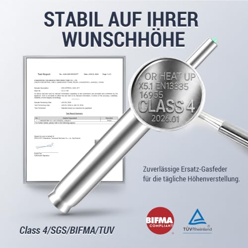 Mastery Mart Gasdruckfeder Bürostuhl Lang 297mm - 437mm, Gasdruckdämpfer Belastbar bis 450 kg, Bürostuhl Ersatzteile, TÜV, Klasse 4… – Ansicht 4
