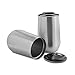 Shatterproof Stainless Steel Stemless Wine Glasses with Lid (Set of 2)- 14 oz- No Sweat, Sleek Double Wall Insulated Design- Premium Valentine's Day Gift Unbreakable Steel Wine Cup