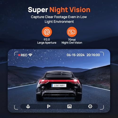 Image of 70mai M310 DashCam, 2K Resolution, Type-C Interface, Voice Control, MaiColor Vivid+ Solution, Night Owl Vision, WiFi & App, Optional Parking Mode, Upto 256GB Supported