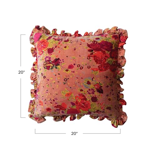 Almohada de terciopelo de algodón cuadrada multicolor miniatura 2