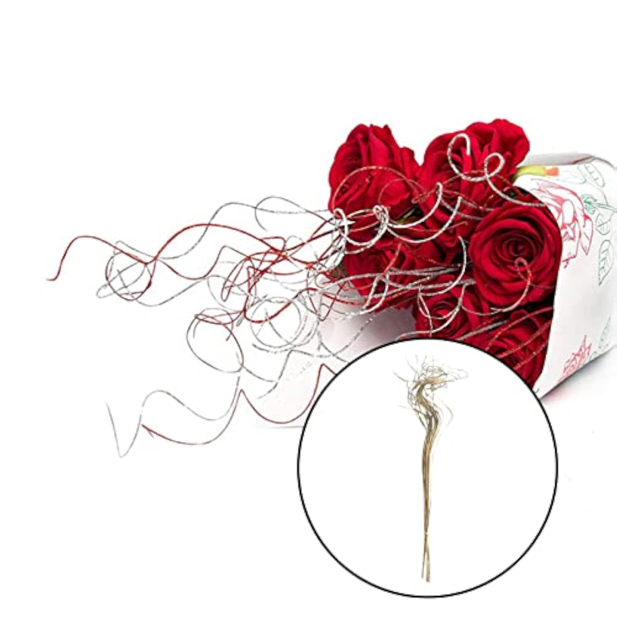 30Pcs Sparkle Curly Bamboo Branches