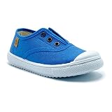  Zapatillas de Lona para niña y niño/Bambas Infantiles con aromaterapia antimosquitos/Calzado Infantil con Cierre de elástico/fabricacion en España (Denim, Numeric_32)
