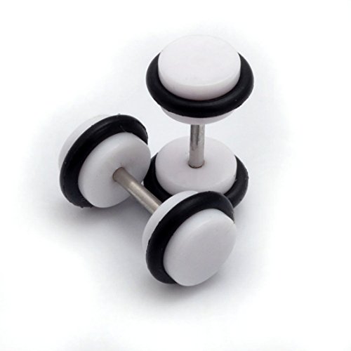 Tanyoyo 8pair 16PCS Acrylic Barbell Stud Earrings Fake Cheater Illusion Plug Earrings3
