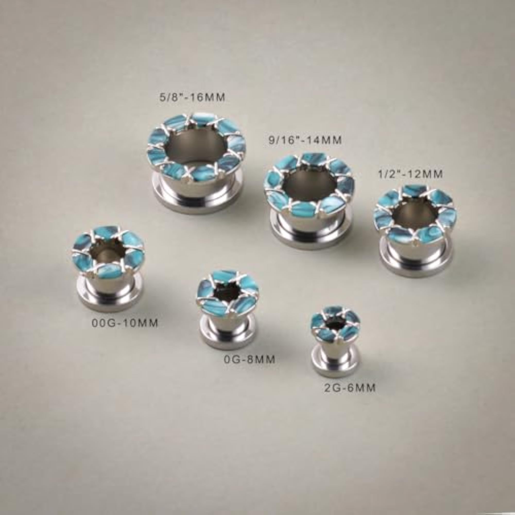 Screw Back Ear Gauges Flesh Tunnels, Silver Plugs for Piercing