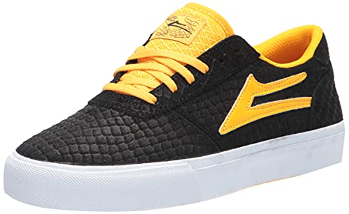 Lakai Men’s Manchester Skate Shoe, Black/Gold Suede, 10.5