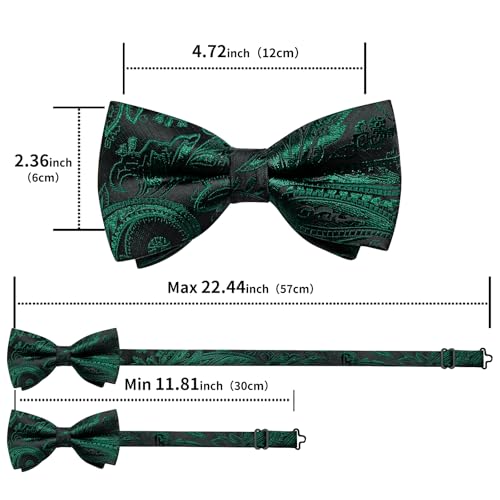 Image of DiBanGu Pre-Tied Bow Ties for Men Silk Adjustable Tuxedo Bowties Pocket Square Cufflinks Set with Lapel Pin Jacquard Woven