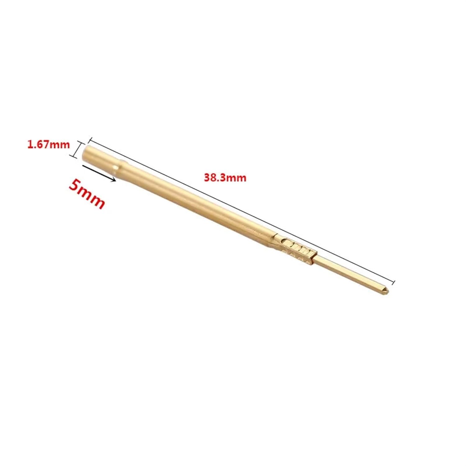 100PCS/package R100-3W Test Needle Sleeve Outer Diameter 1.67mm Length 38.3mm Snap Ring Height 5mm Spring Test Probe Sleeve