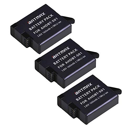 kit Carregador Triplo +3x baterias BATMAX GoPro Hero 5 6 7 Black