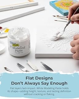 The Crafter's Workshop Modeling Paste for Textured Art - Dimensional Paste for Stenciling, Acrylic Painting - White - Boutique Quality, 8 oz Ja