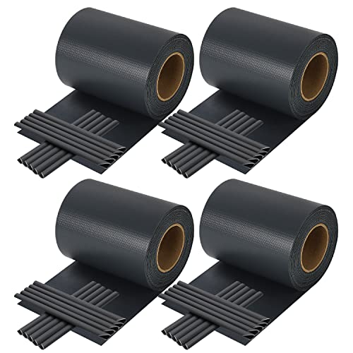 Ansobea 70 m x 19 cm - Bandes brise-vue en PVC pour double fil - 4 rouleaux de clôture - 60 clips de fixation - Bandes brise-vue - Clôture de jardin - Anthracite