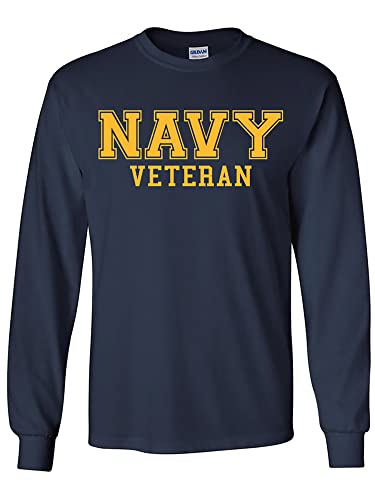 Navy Veteran Gold Logo Long Sleeve T-Shirt