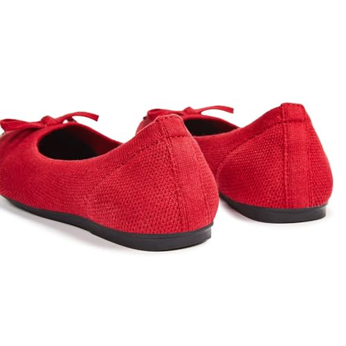 Image of Frank Mully Women's Ballet Flats Round Toe Walking Flats Slip On Work Shoes Knitted Flats Shoes for Woman Soft Lightweight