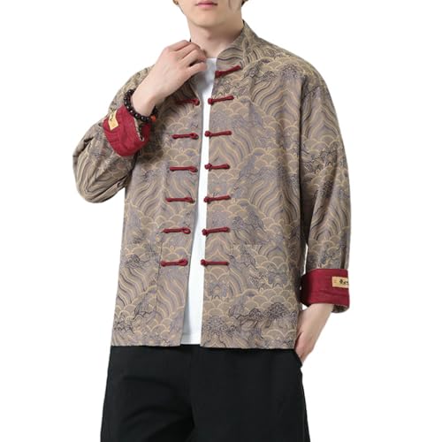 Chemise en satin jacquard pour homme, haut chic à manches longues parfait pour la mi-saison