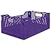 OnDisplay Stackable Folding Desk/Beauty/Closet Storage Crate (Purple, 3, Medium)
