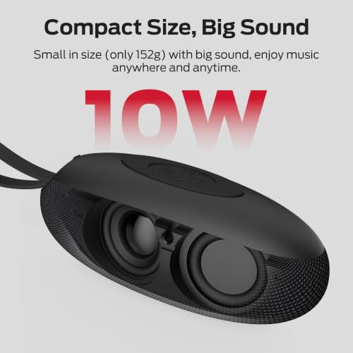 Oraolo Bluetooth Speaker, 10W Portable Wireless Mini Speaker with Strap | IPX5 waterproof, 5H playtime, TWS stereo pairing, silicone strap, AUX & TF card, for travel gym - image 4