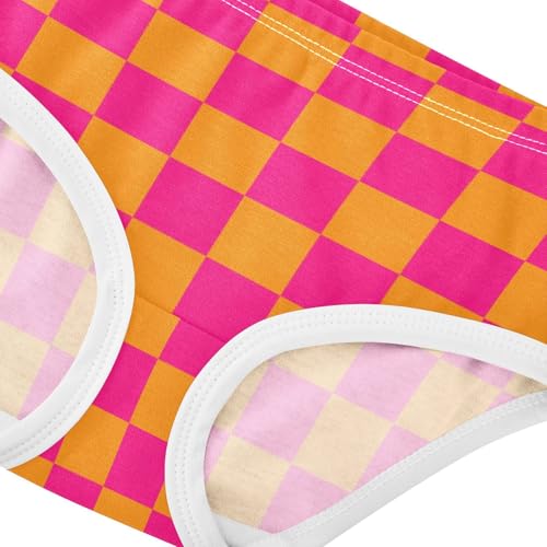 Pink and Orange Buffalo Checkered Toddler Girls's Underwear 2T4