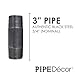 PIPE DECOR 3/4” x 3” Black Steel Plumbing Pipe, Pre Cut, Industrial Steel Grey Fits Standard 3/4 Inch Threaded Black Malleable Iron Fittings, Build Vintage DIY Furniture, 8 Pack