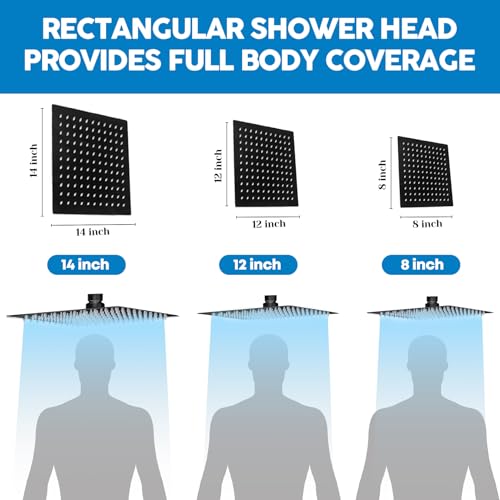 Image of Shower Head, 8 inch High Pressure Rainfall Shower Head with Handheld Dual Spray