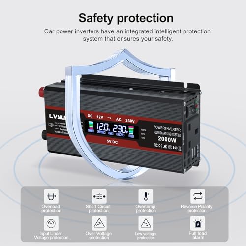 LVYUAN-Power-Inverter-2000W-12V-to-240V-230V-LCD-UK-Socket-USB-42A-Car-Converter-with-Cigarette-Lighter