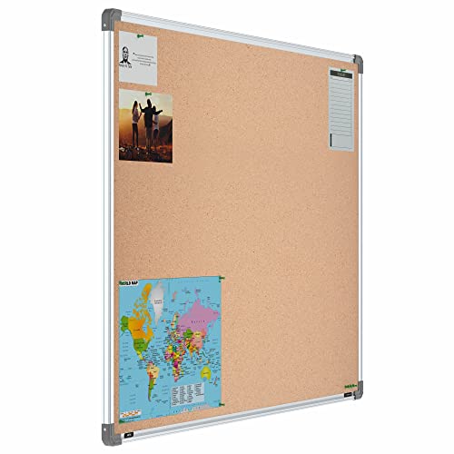 Image of Scholar Art Metis 3x4 Feet Cork Board for Study Table & Kids Room | High Strength Natural Cork + High Density Soft Board for Pinning Photos, Sticky Notes & Reminders