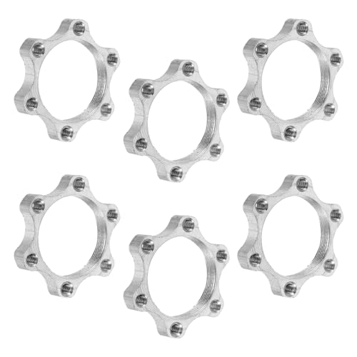 Cabilock Adaptateur de Frein à Disque Vélo 44 Mm, Alliage Aluminium Argenté, Lot de 6 Pièces, Compatible Vélo Route et Vtt, Kit Conversion Freins Disque, Support Fixation 6