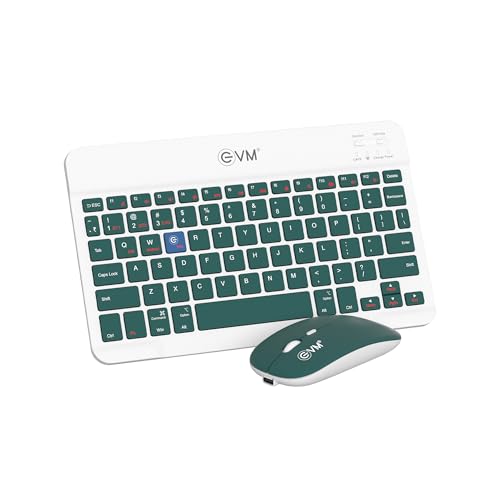 Image of EVM EnClick Wireless Keyboard & Optical Mouse Combo | Bluetooth 5.0 + 2.4GHz Dual Mode, Type-C Rechargeable | 1600 DPI, High Performance Multi-Device | 1 Year Warranty (WLKM & EWLM-360- EnClick)