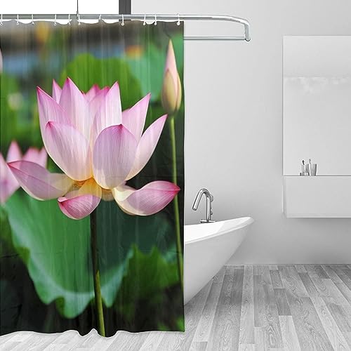 Rideau de douche textile de qualité supérieure avec motif lotus élégant - 2