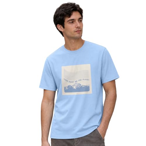 Image of Nobero 100% Cotton T Shirts for Men Stylish | Regular Fit | Graphic Printed T Shirts for Men 180 GSM Combed Cotton | Round Neck Half Sleeve