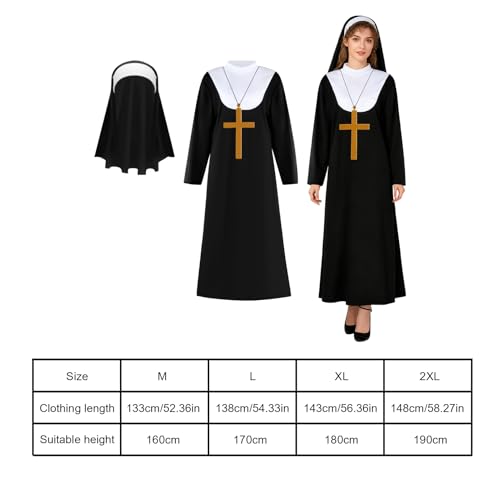 Sous-costume fluide avec collier croix pour fêtes à thème - 4