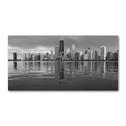 Crédence de cuisine en verre trempé Tulup Chicago dosseret haut de gamme noir et blanc
