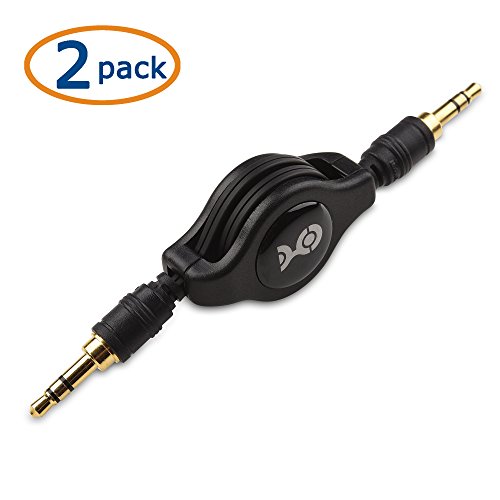 Cable Matters 2-Pack Gold-Plated Retractable Aux Cable - 2.5 Feet #TOP1