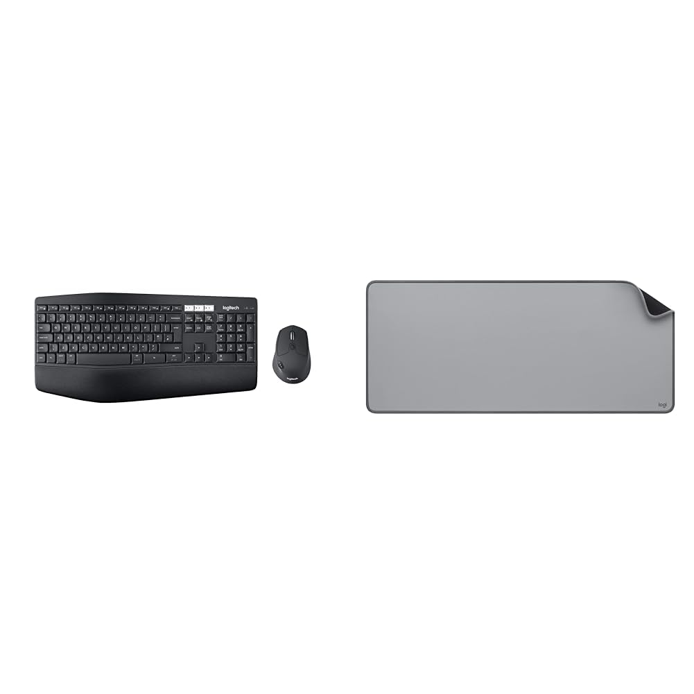 Logitech MK850 Kit Tastiera e Mouse Wireless Multidispositivo, Wireless e Bluetooth 2.4 GHz & Desk Mat - Studio Series, Multifunzione, Tappetino per Mouse Esteso