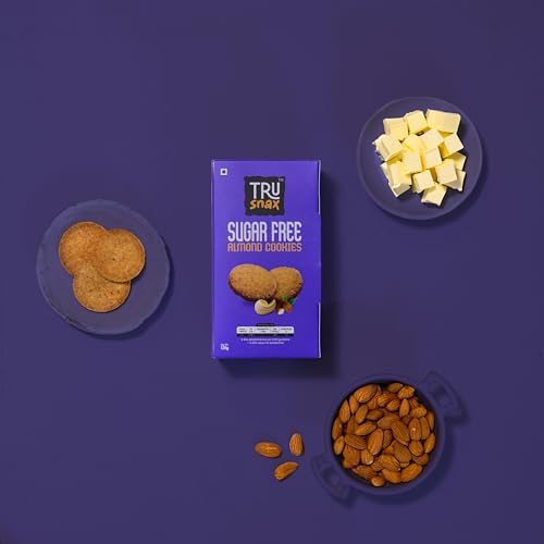 Image of TruSnax Sugarfree Almond Butter and Millet Cookies Combo | High in Fibre | Diabetic Friendly | No Preservatives | 360g(120 * 3)