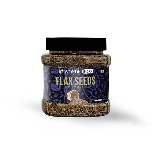 Image of WonderBox Flaxseeds 250g - Alsi Seeds | Flax Seeds for Hair Growth | Raw Seeds for Eating | Rich in Protein | Raw Flaxseeds (JAR PACK)