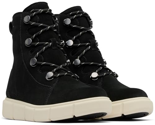 Sorel Damen Explorer III Joan WP Schneestiefel, Black, Chalk, 39 EU