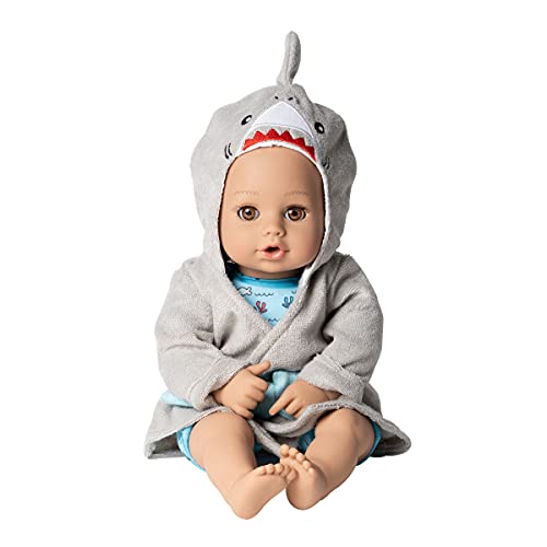 Adora Bath Toy Baby Doll in Baby Shark Themed Bathrobe - 13 Inch Water Toy with Quickdri Body