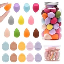 Catcan 50 PCS Mini Makeup Sponge Set, 40Pcs Mini Beauty Blender + 10 Pcs Finger Makeup Blender, Finger Powder Puff Small Soft Facial Makeup Tools for Foundation, ConcealerRandom Color