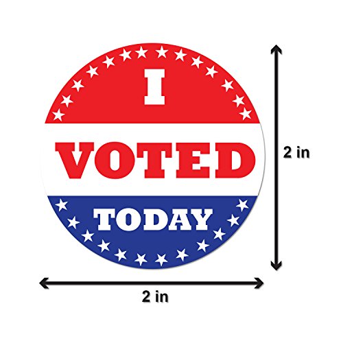 Osl - "I Voted Today" Stickers With American Flag - 2" Round Circle Dot I Voted Sticker - Red, White, Blue - Fabric Friendly, Pressure Sensitive Self-Adhesive [300 Labels/Roll, 1 Roll=300 Labels] #TOP1