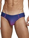 SEOBEAN Herren Badehose 230902, sexy, niedrige Taille, Farbverlauf, Bademode, Marineblau, L