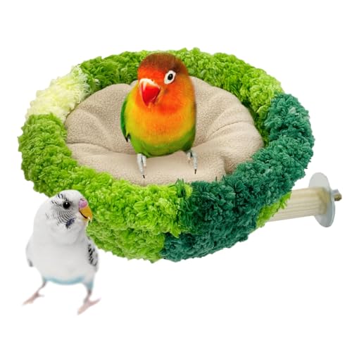 Image of kathson Bird Nest,Bird Nest for Cage Winter Warm Parakeet Nest Bird Breeding Nest Bed for Parrots, Budgies, Lovebirds, Canaries, Finches and Other Small Birds(Green)