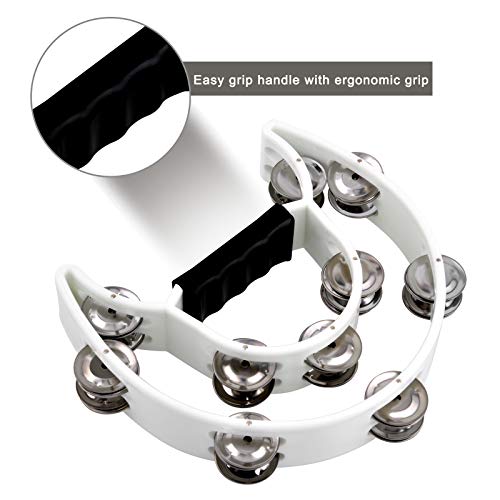 image for EastRock Double Row Tambourines,Metal Jingles Hand Held Percussion-Hal