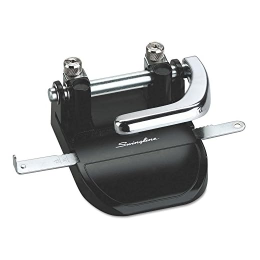 Swingline 2 Hole Punch, Adjustable, Heavy Duty Hole Puncher, 40 Sheet Punch Capacity, Black/Silver (74060)