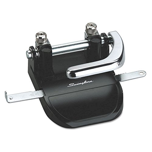 Swingline 74060 Hole Punch,Heavy-Duty,2HP, 1/4-Inch,40 Sht Cap,2-3/4-Inch Center,BK