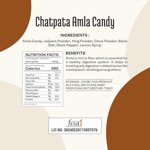 Image of Vilaas Chatpata Amla Candy 300 Gm | 100% Natural Dry Amla Candy | Rich in VitaminC | BoostDigestion
