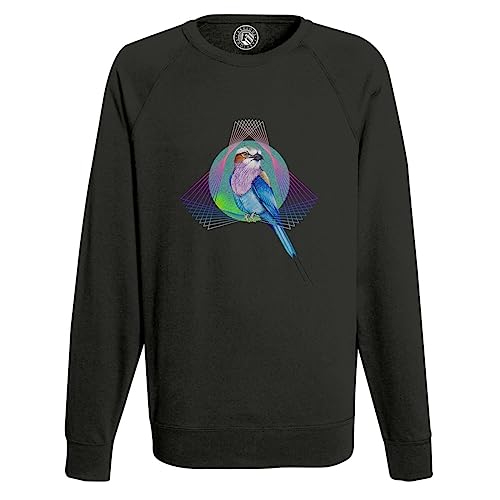 Sweat shirt homme lilac roller collage au style vintage et imprimé oiseau géométrique